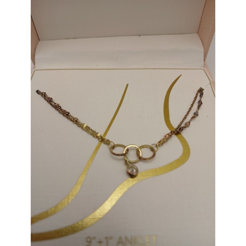 Rachel Zoe Sterling Silver Anklet 9" + 1" New Ankle Bracelet Jewelry